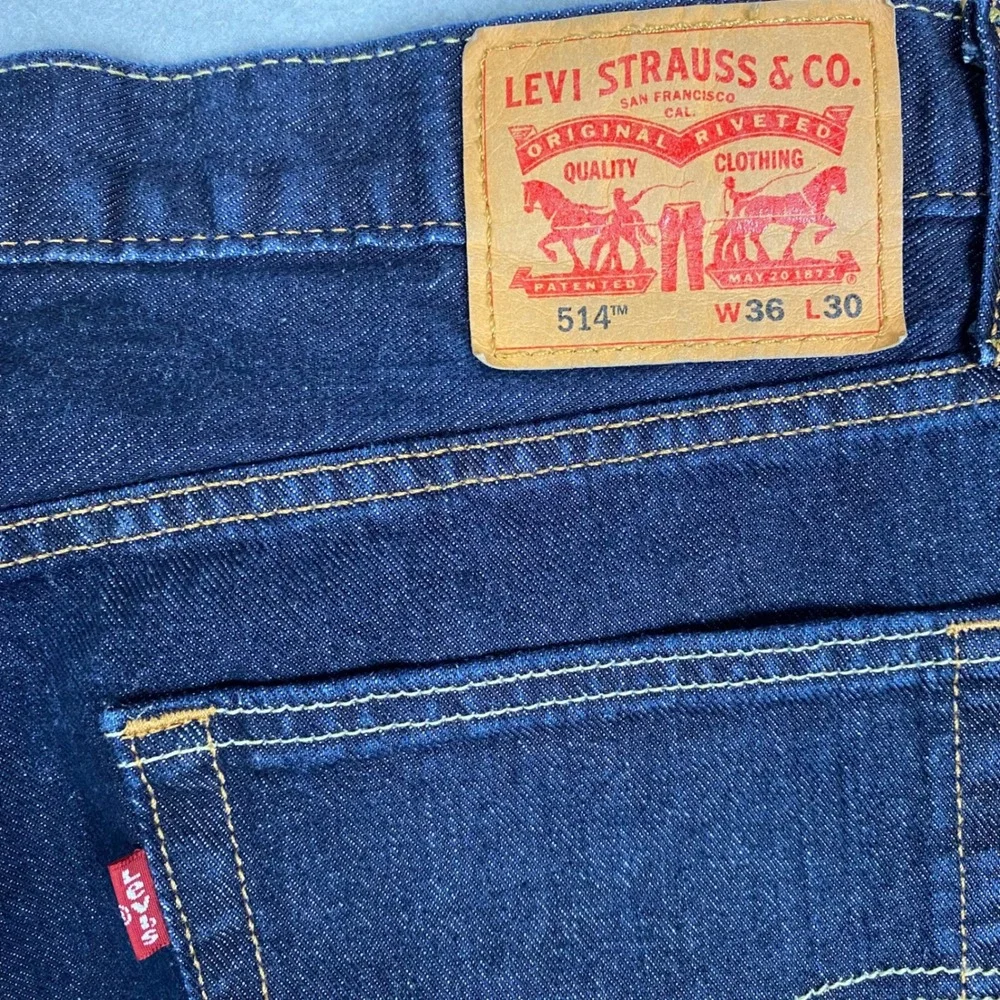 Levis‎ 514 Straight Fit Dark Wash Denim Jeans Mens 36 Blue